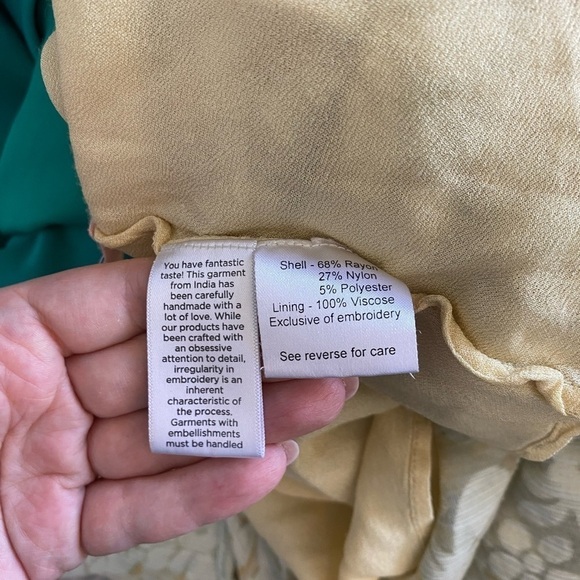 Hemant & Nandita Emerald Velvet Lurex Dress - Picture 5 of 10